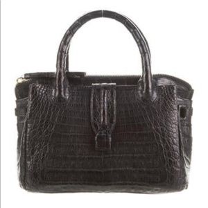 Nancy Gonzalez Cristina small black crocodile handbag